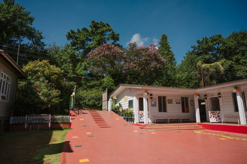 School grounds on a sunny day